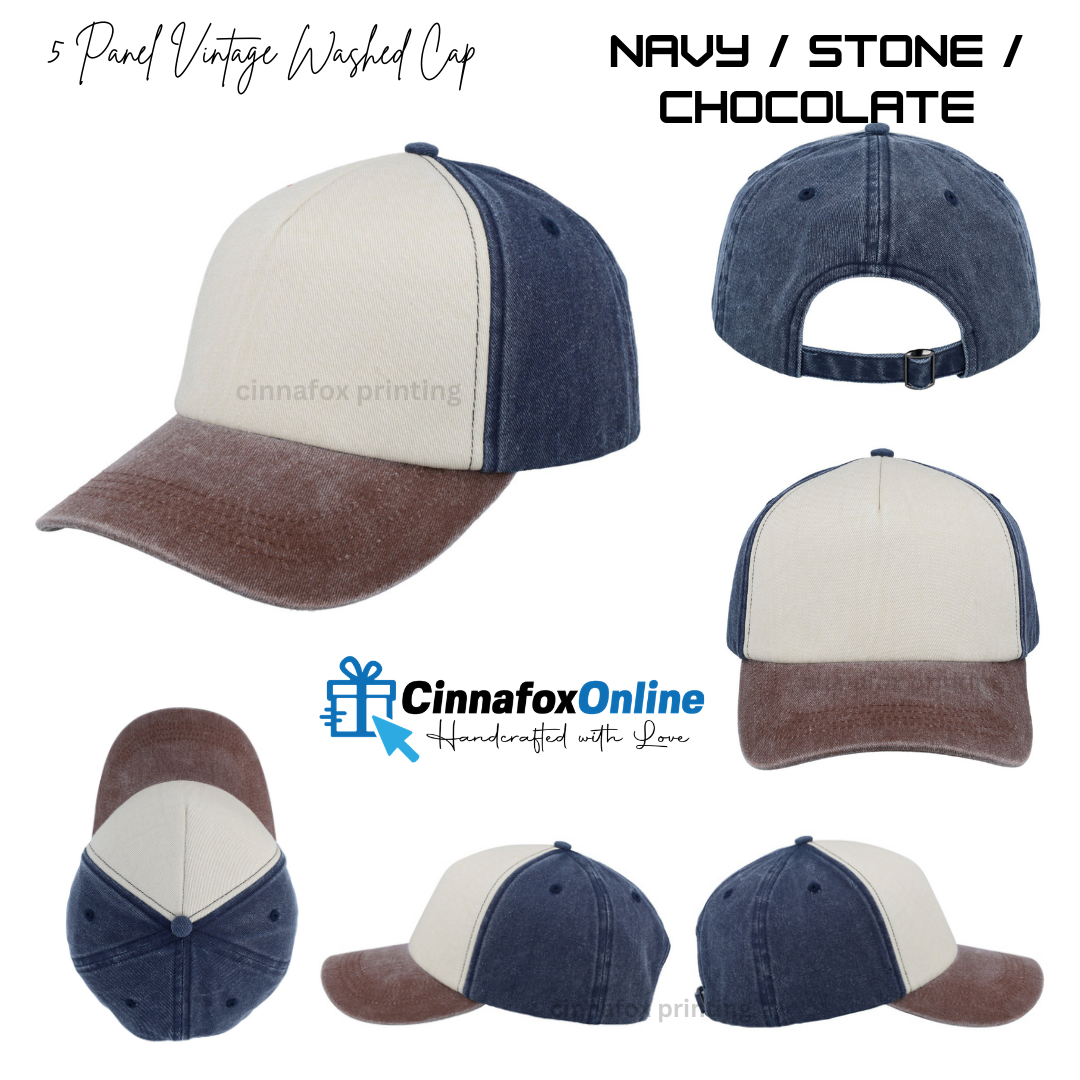 5 Panel Vintage Washed Cap