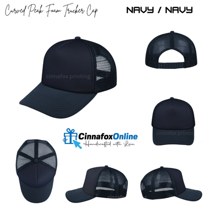 Curved Peak Foam Trucker Cap 5 Panel