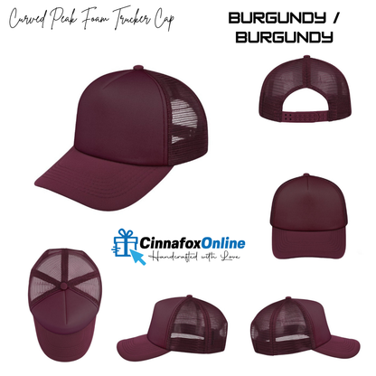 Curved Peak Foam Trucker Cap 5 Panel