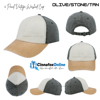 6 Panel Vintage Washed Cap
