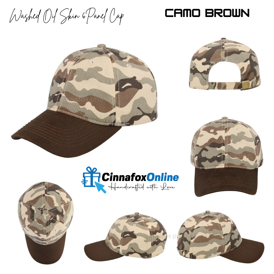 Washed Oil Skin 6 panel Cap