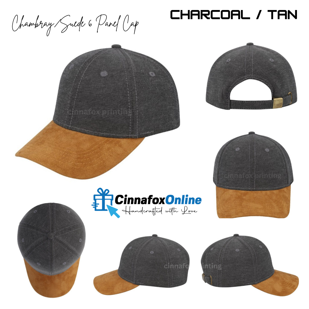 Chambray/Suede 6 Panel Cap