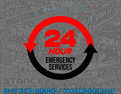 24 Hour Emergency Services Decal