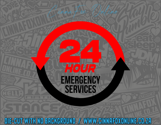 24 Hour Emergency Services Decal