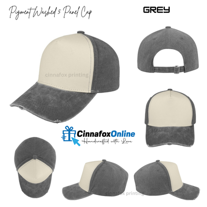 Pigment Washed 5 Panel Cap
