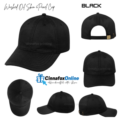 Washed Oil Skin 6 panel Cap