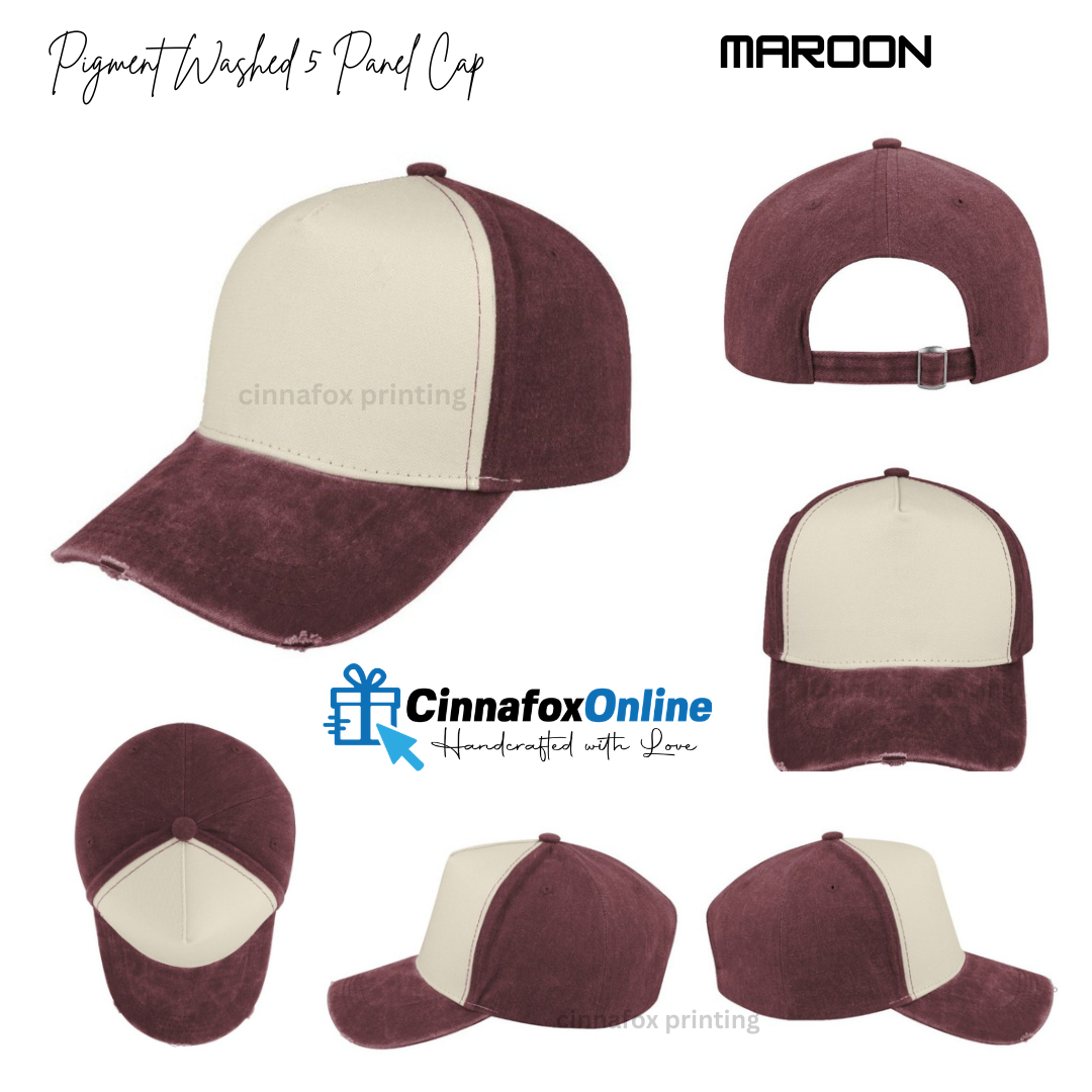 Pigment Washed 5 Panel Cap