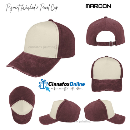 Pigment Washed 5 Panel Cap