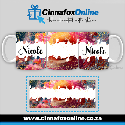 Floral Custom Name 42 - Full Wrap Mug