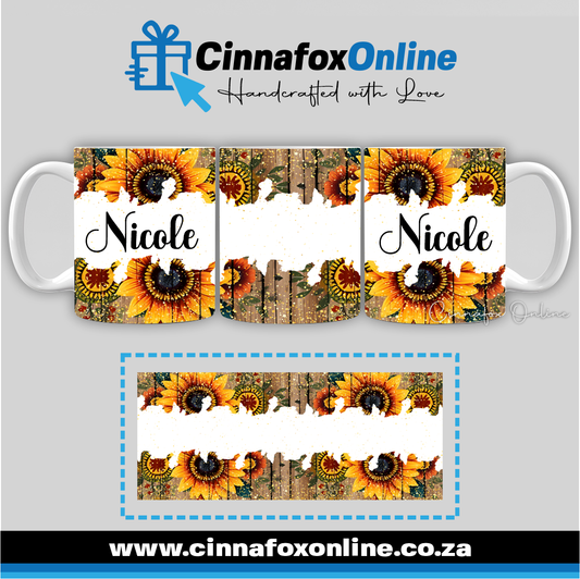 Floral Custom Name 47 - Full Wrap Mug