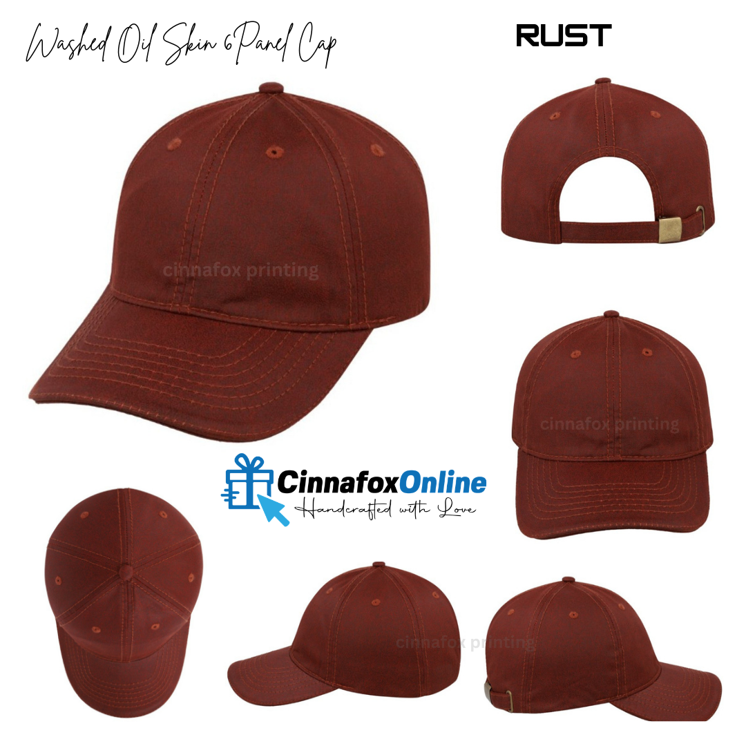 Washed Oil Skin 6 panel Cap