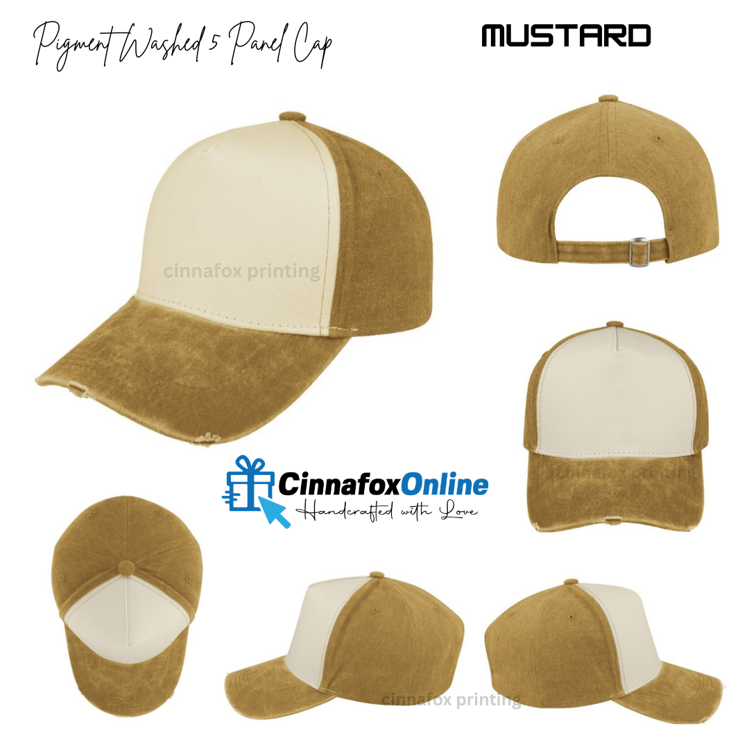 Pigment Washed 5 Panel Cap