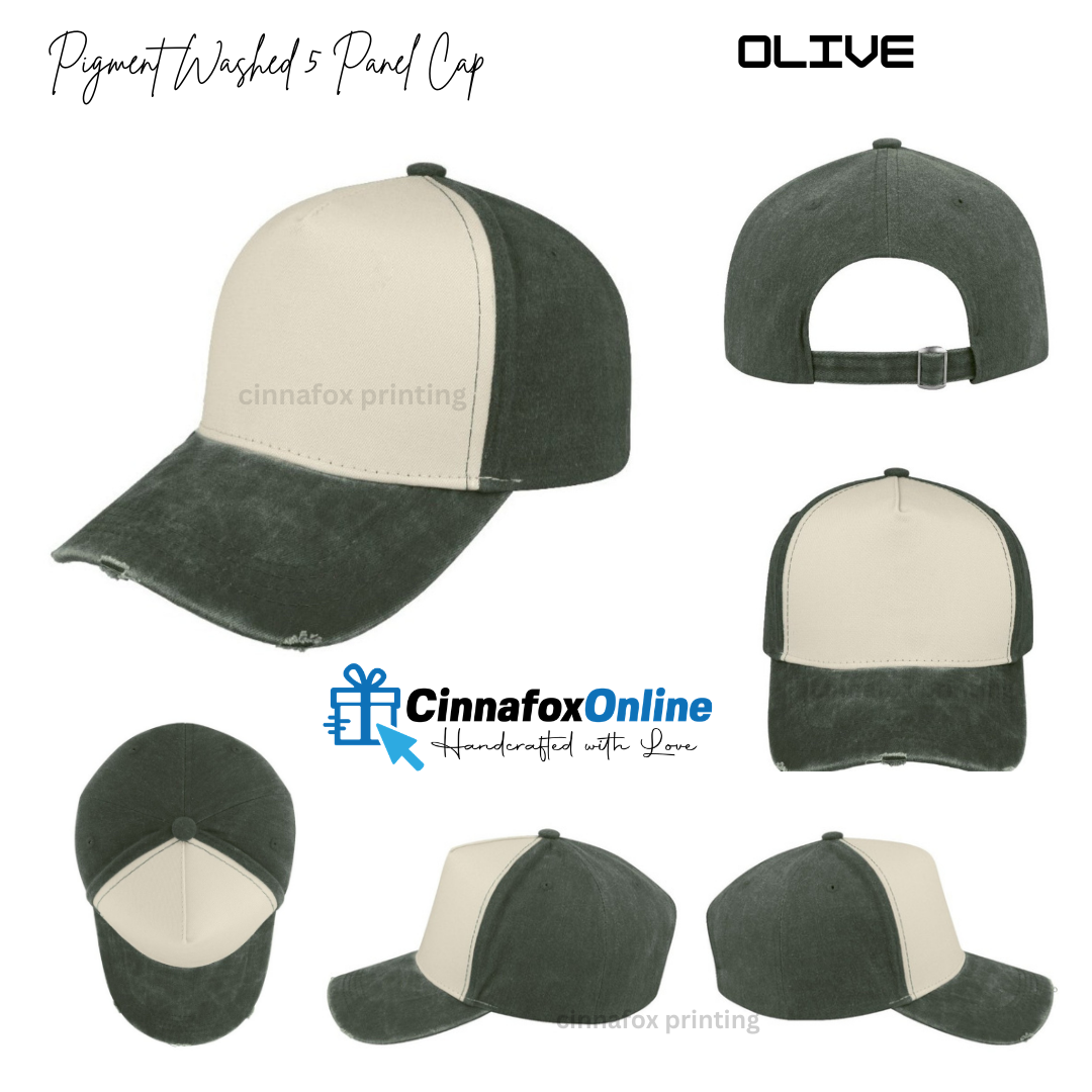 Pigment Washed 5 Panel Cap