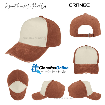 Pigment Washed 5 Panel Cap