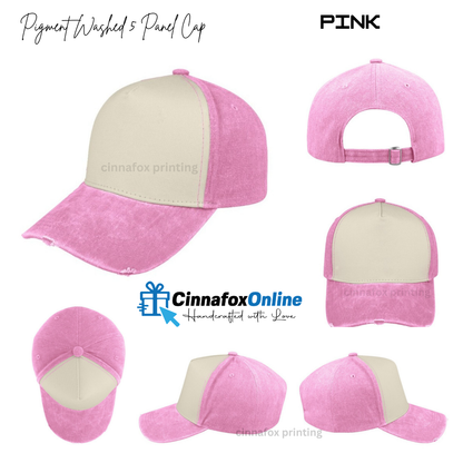 Pigment Washed 5 Panel Cap
