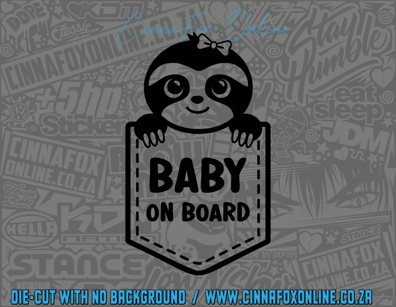Baby On Board Pocket Girl Decal