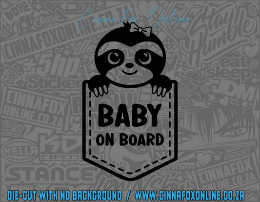 Baby On Board Pocket Girl Decal