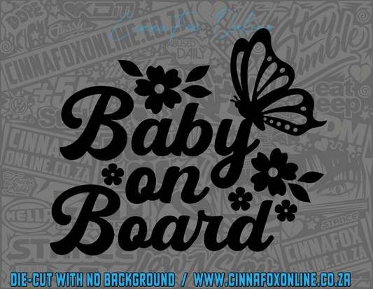 Baby On Board Butterfly Decal