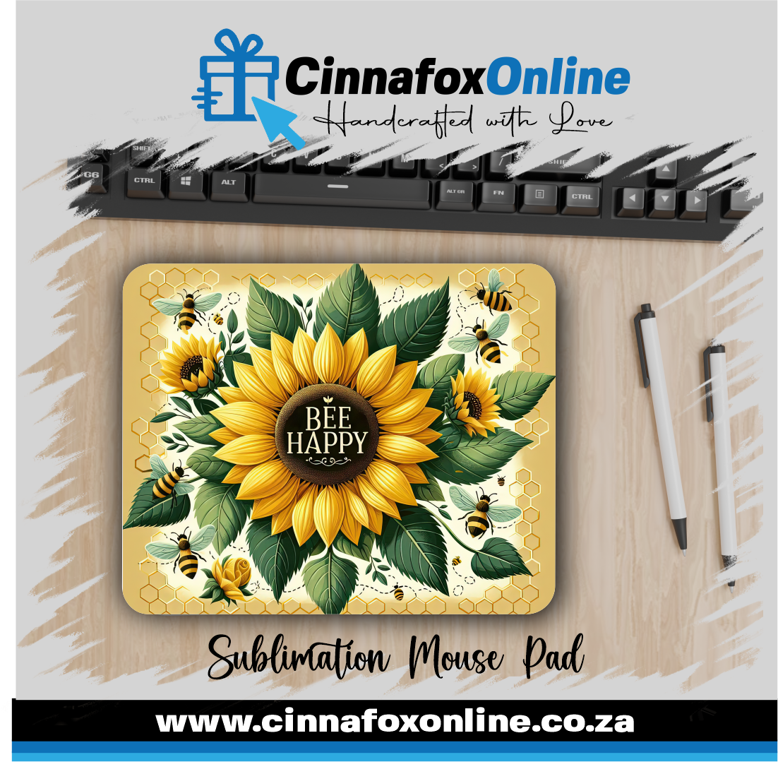 Bee Happy Mouse Pad