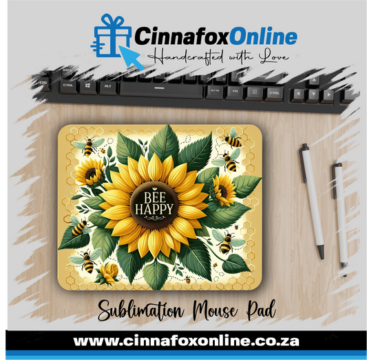Bee Happy Mouse Pad