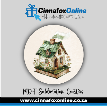 Book With House Round Coaster