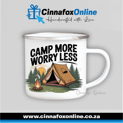 Camp More Worry Less Metal Mug