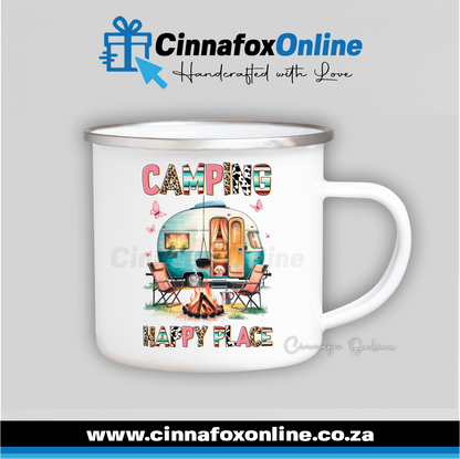 Camping Happy Place Metal Mug