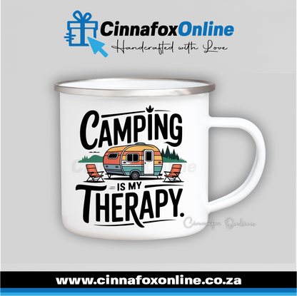 Camping Is My Therapy Metal Mug