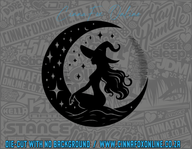 Witch - Moon Decal