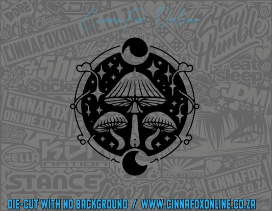 Celestial Moon - Mushroom Decal