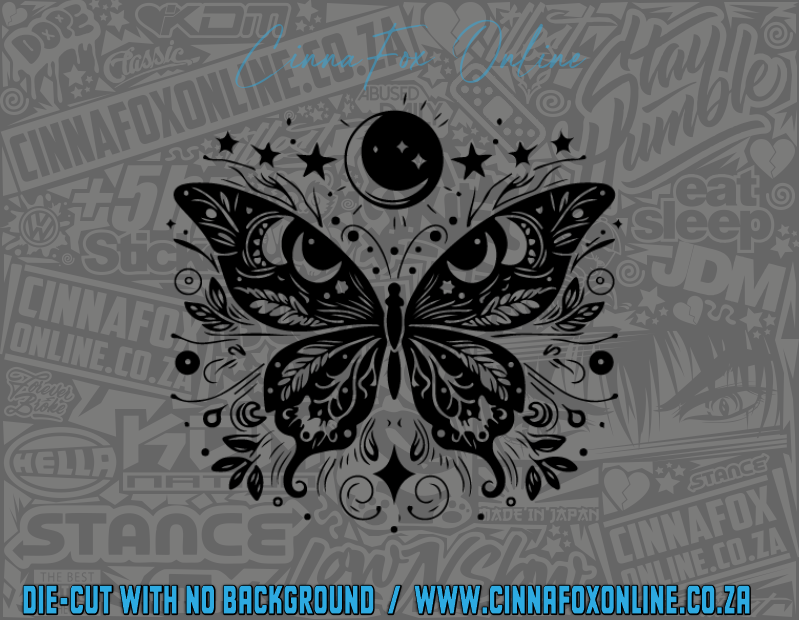 Celestial Butterfly Moon Decal