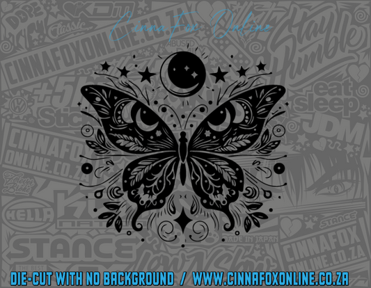 Celestial Butterfly Moon Decal