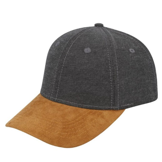 Chambray/Suede 6 Panel Cap