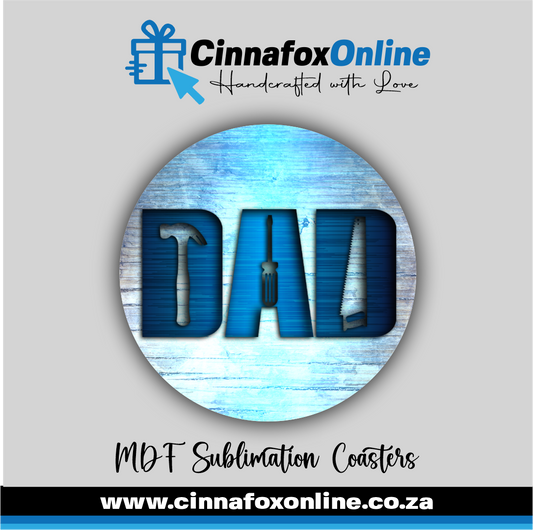 Dad 03 Round Coaster