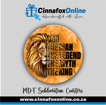 Dad The Man The Legend Round Coaster