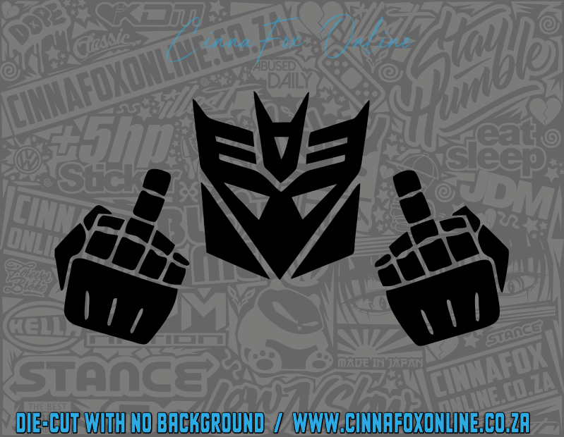 Decepticon Middle Finger Decal