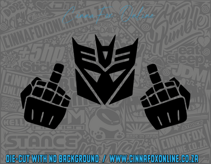 Decepticon Middle Finger Decal