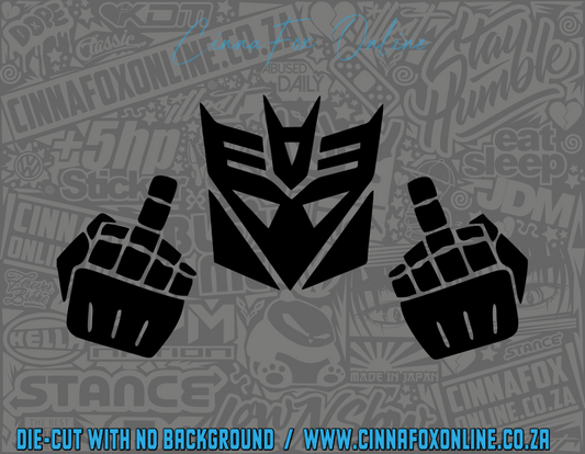 Decepticon Middle Finger Decal