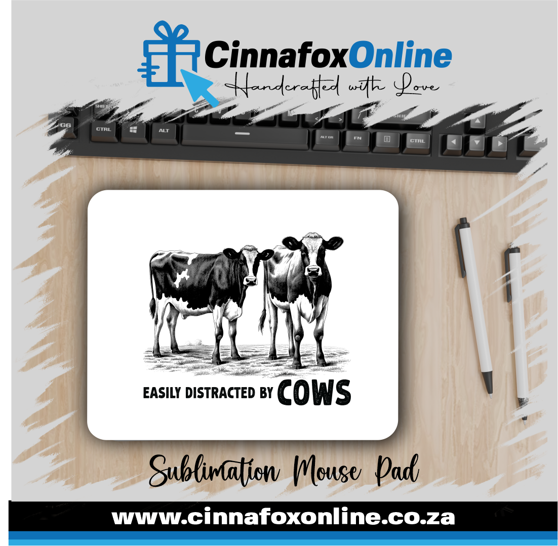 Easily Distracted By Cows Mouse Pad