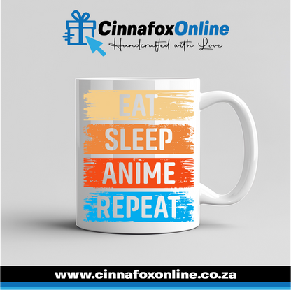 Eat Sleep Anime Repeat Mug