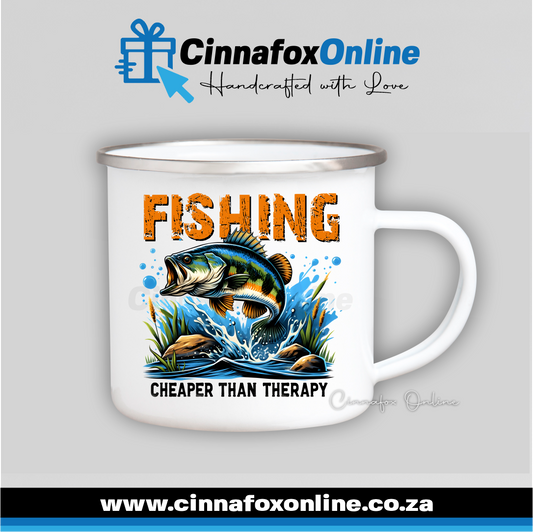 Fishing Cheaper Than Therapy 02 Metal Mug