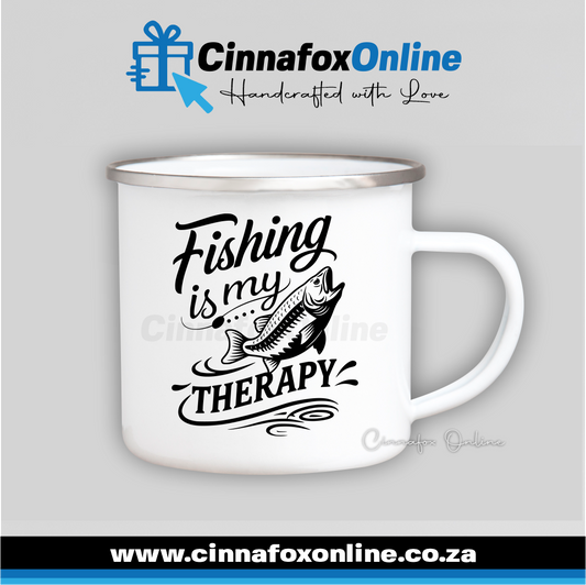 Fishing Is My Therapy Metal Mug