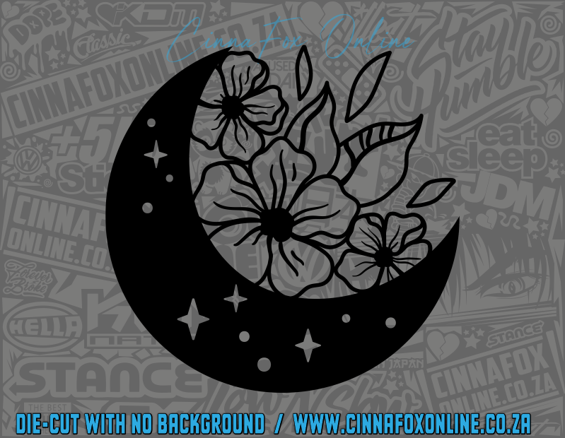 Floral Moon Decal
