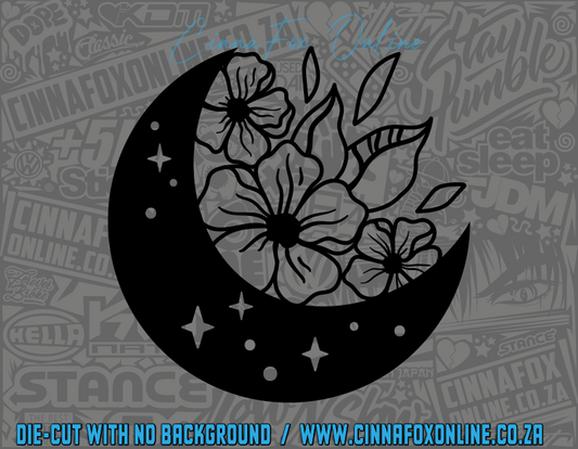Floral Moon Decal