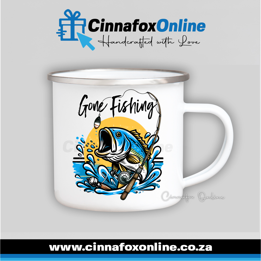 Gone Fishing 02 Metal Mug