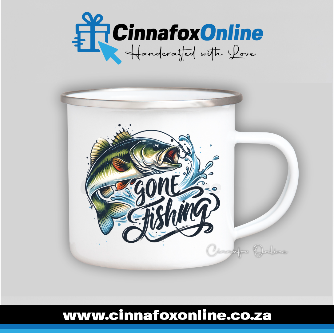 Gone Fishing Metal Mug