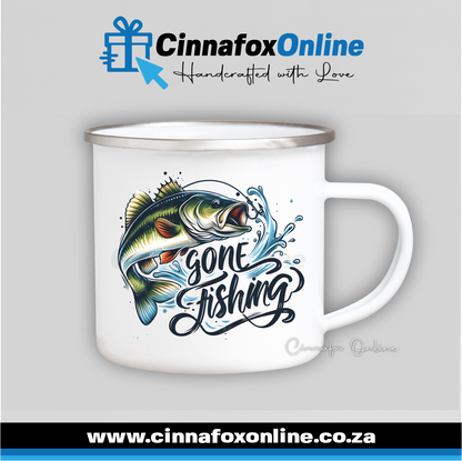 Gone Fishing Metal Mug