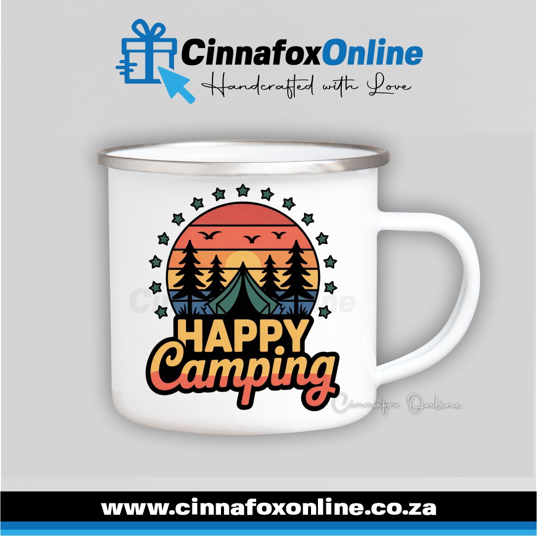 Happy Camping Metal Mug