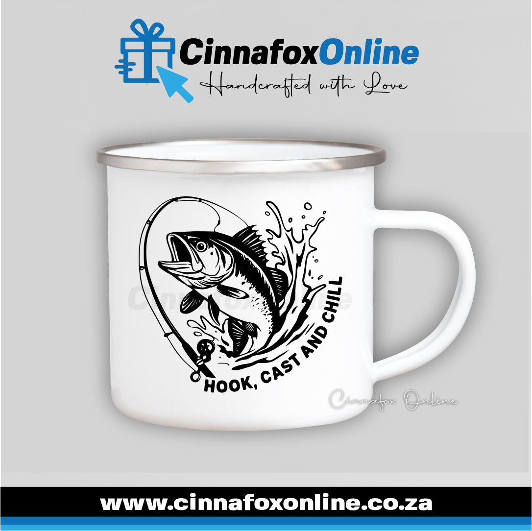 Hook, Cast And Chill Metal Mug
