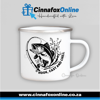Hook, Cast And Chill Metal Mug